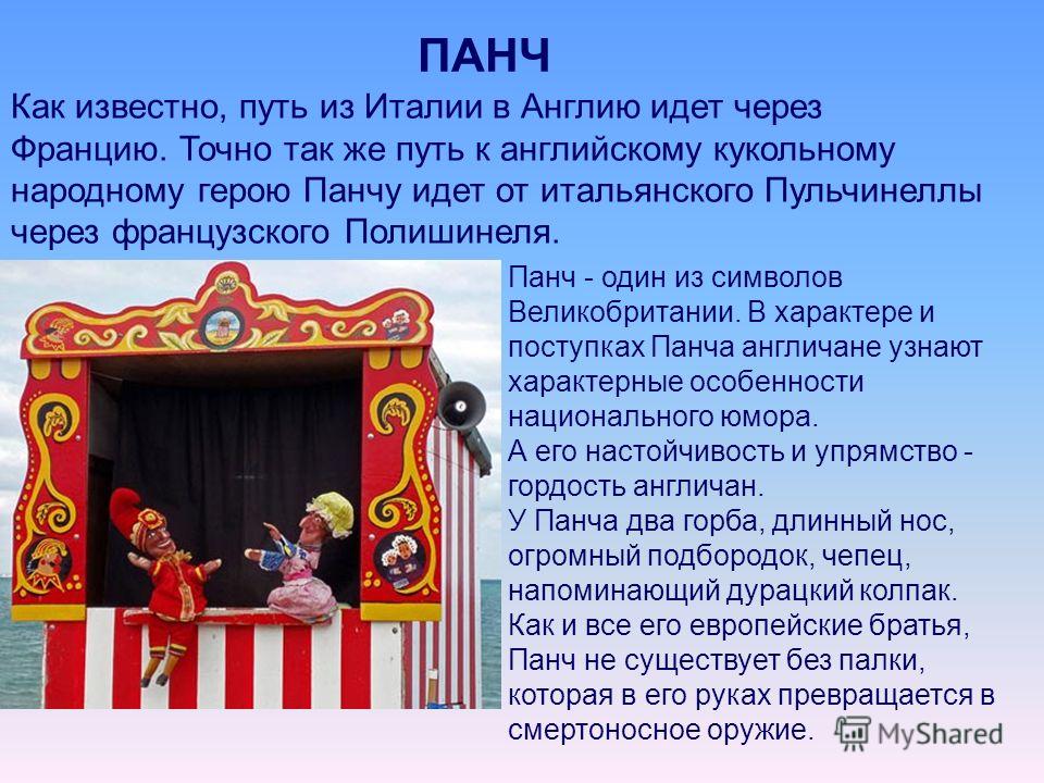 Театр перевод. Театр Панч в Англии. Панч в Англии в кукольном театре. Панч персонаж английского народного театра кукол. Народный кукольный театр презентация.