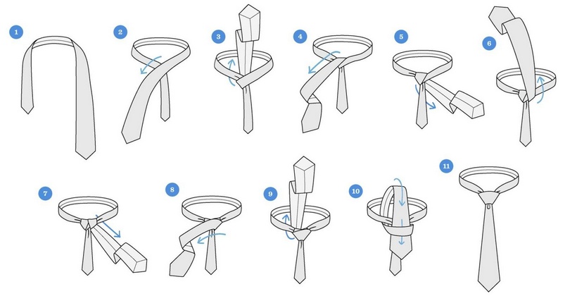 Способ Виндзор завязать галстук пошагово