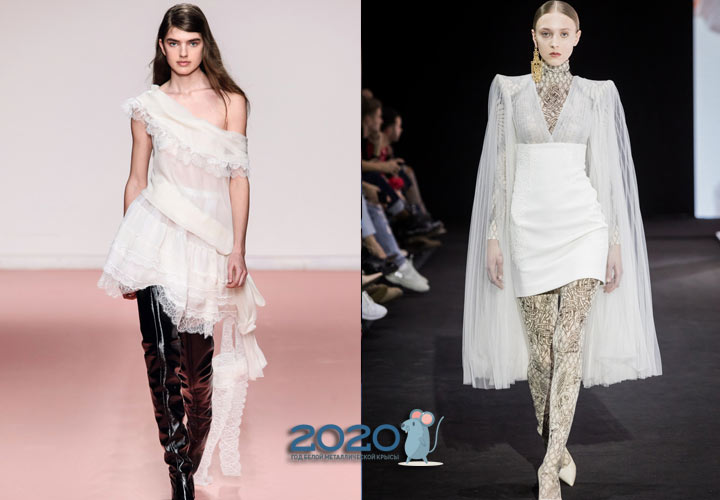 Модное белое платье осень-зима 2019-2020