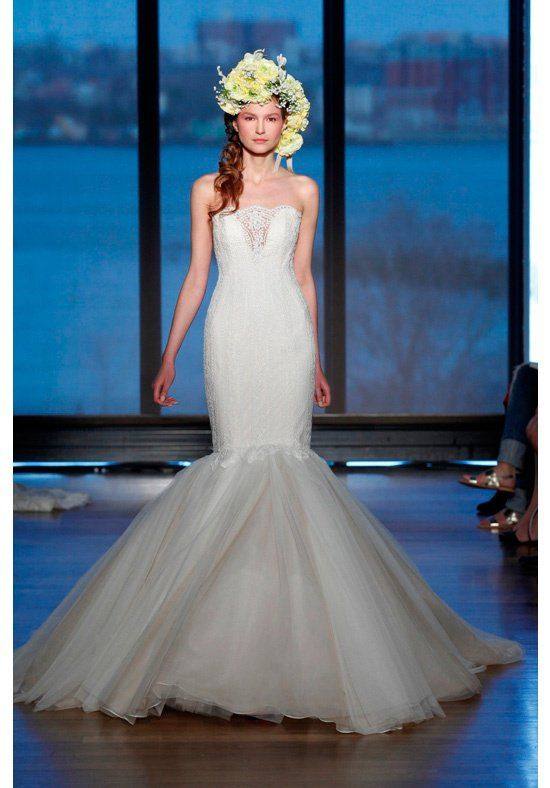 свадебные платья: бюстье белое русалка