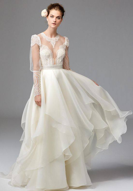 модные свадебные платья 2019-2020: с рукавами фонариками