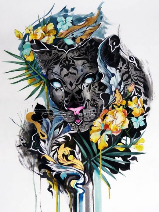 крутой эскиз пантера для девушек