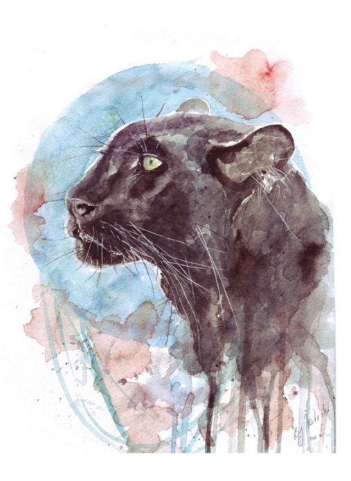 красивый арт эскиз тату пантера для девушек