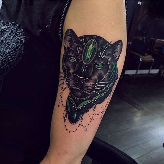 тату пантера для женщин на руке