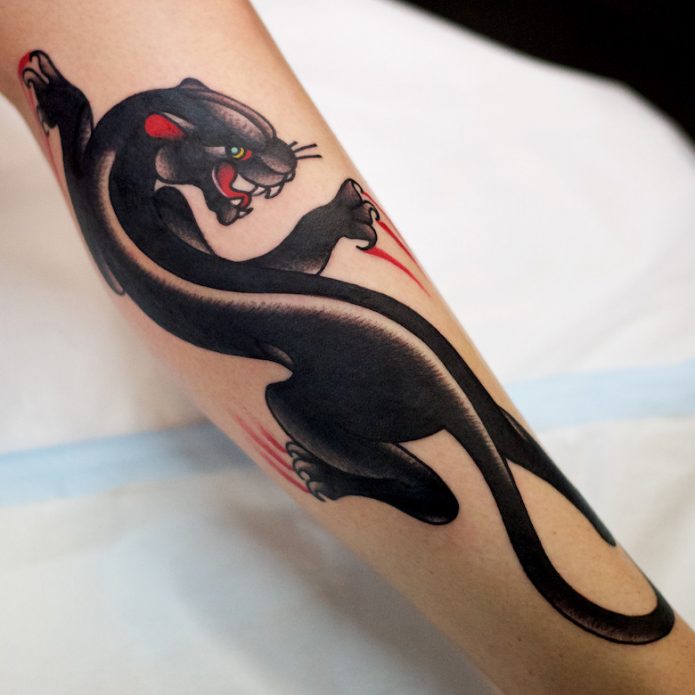 татуировка хищная пантера для женщин