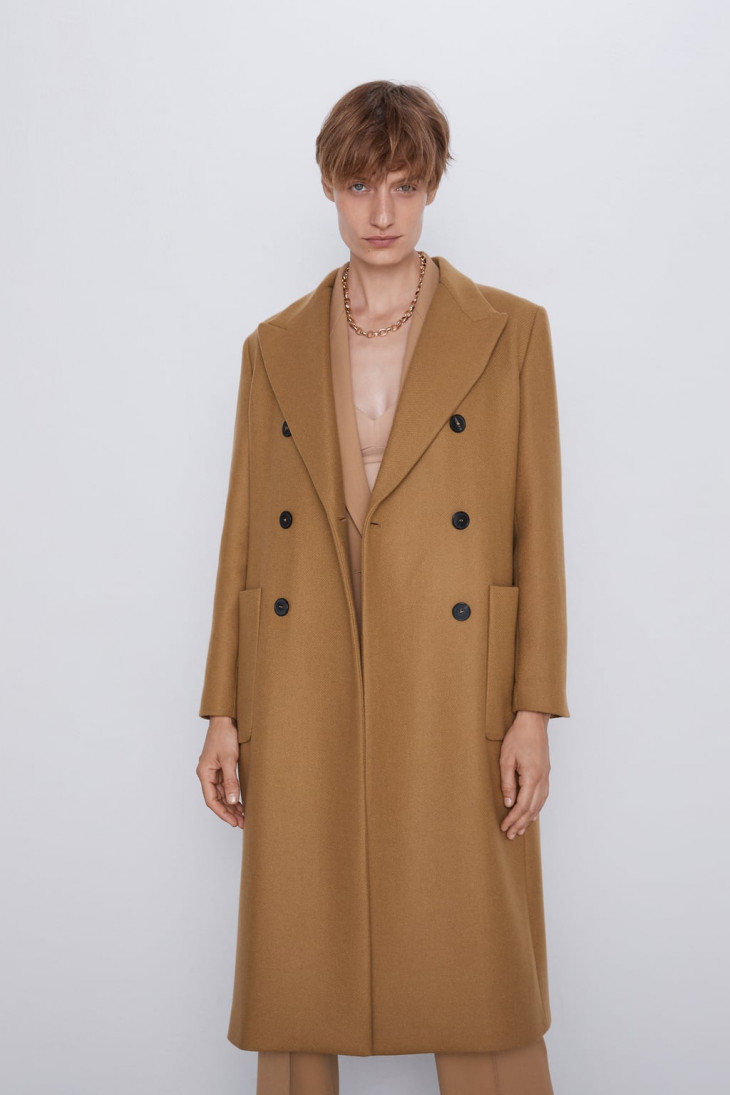 Удлиненное пальто с карманами Zara