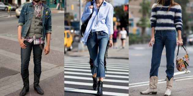 С чем носить джинсы осенью и зимой: C вещами в ковбойском стиле