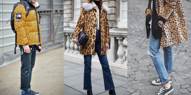 С чем носить джинсы осенью и зимой: С леопардовым верхом