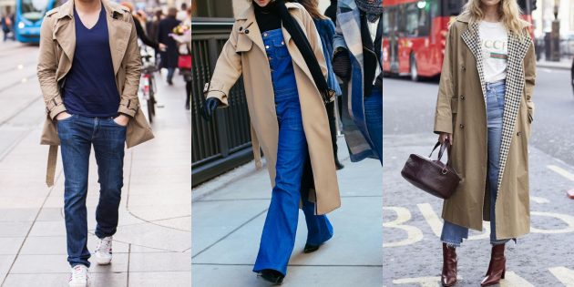 С чем носить джинсы осенью и зимой: С длинным платьем