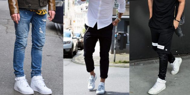 Модная мужская обувь: белые кроссовки