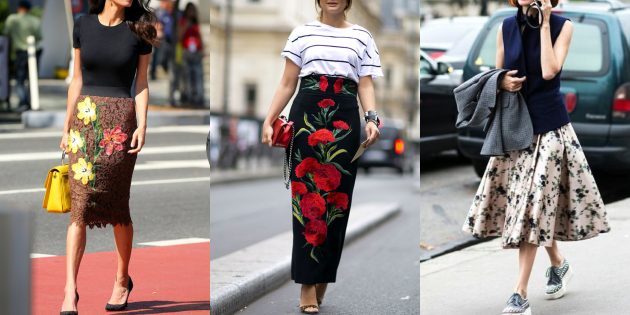 Модные юбки 2019 года с цветочными принтами