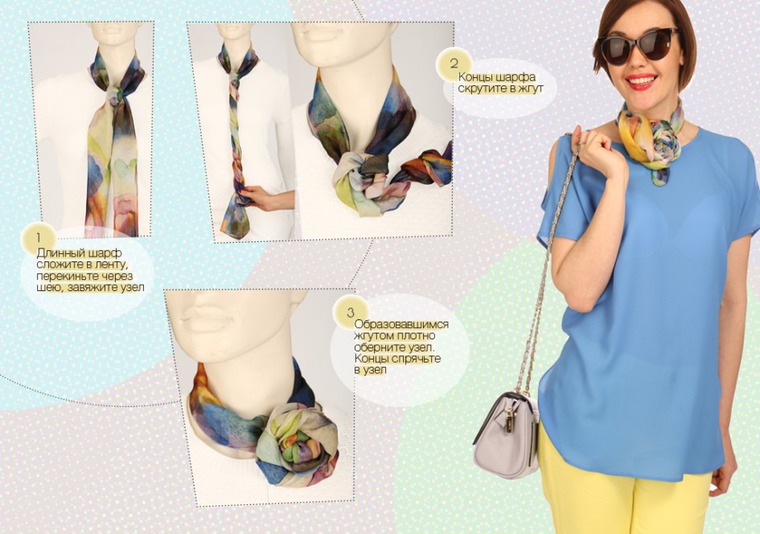 Модные и стильные платки и шарфики: как выбирать и завязывать, фото № 5