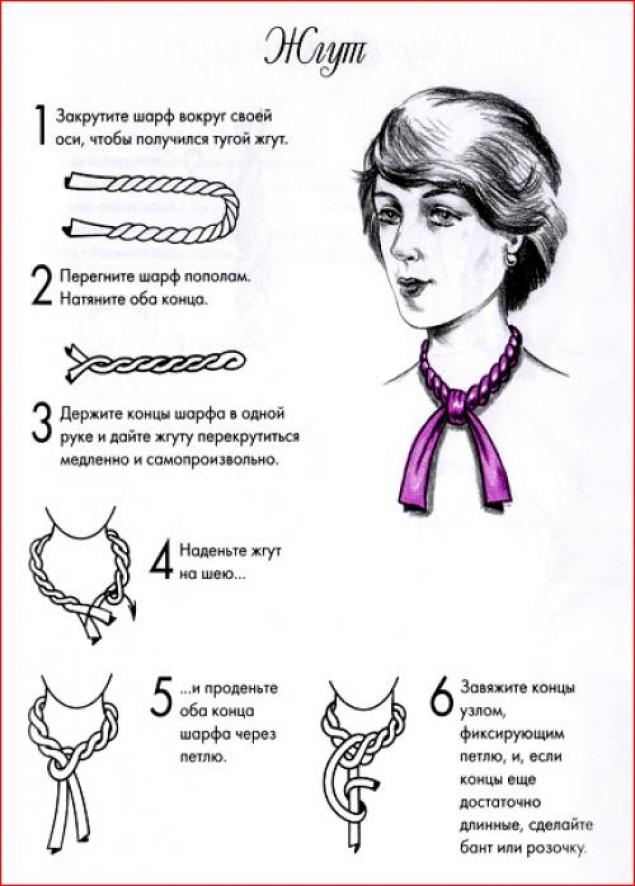 Как красиво завязать шарф, палантин, платок, фото № 7 Как красиво завязать шарф, палантин, платок, фото № 7