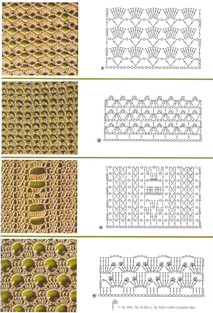 Ажурные узоры крючком со схемами, фото № 10