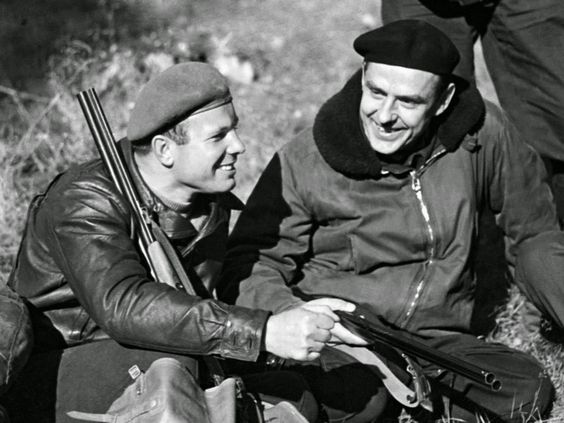 Vladimir Komarov and Yuri Gagarin. Komarov was among Gagarins best friends.jpg