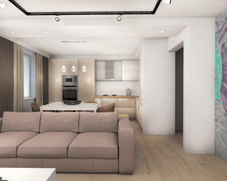 Дизайн трехкомнатной квартиры в белом цвете