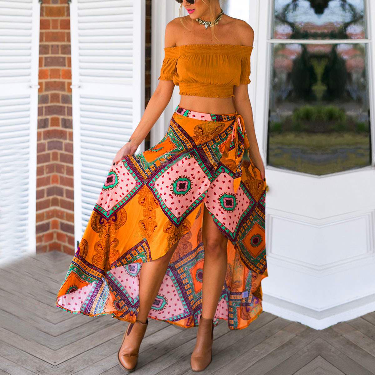 Асимметричная юбка в этническом стиле