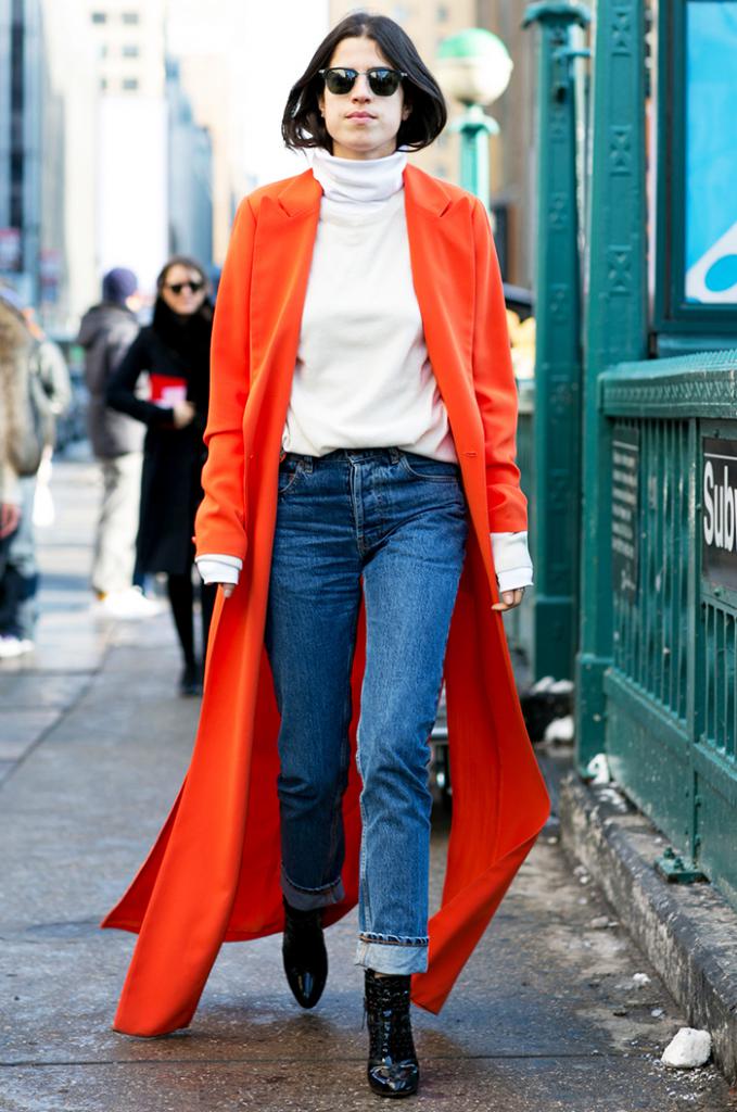 Длинный оранжевый пиджак