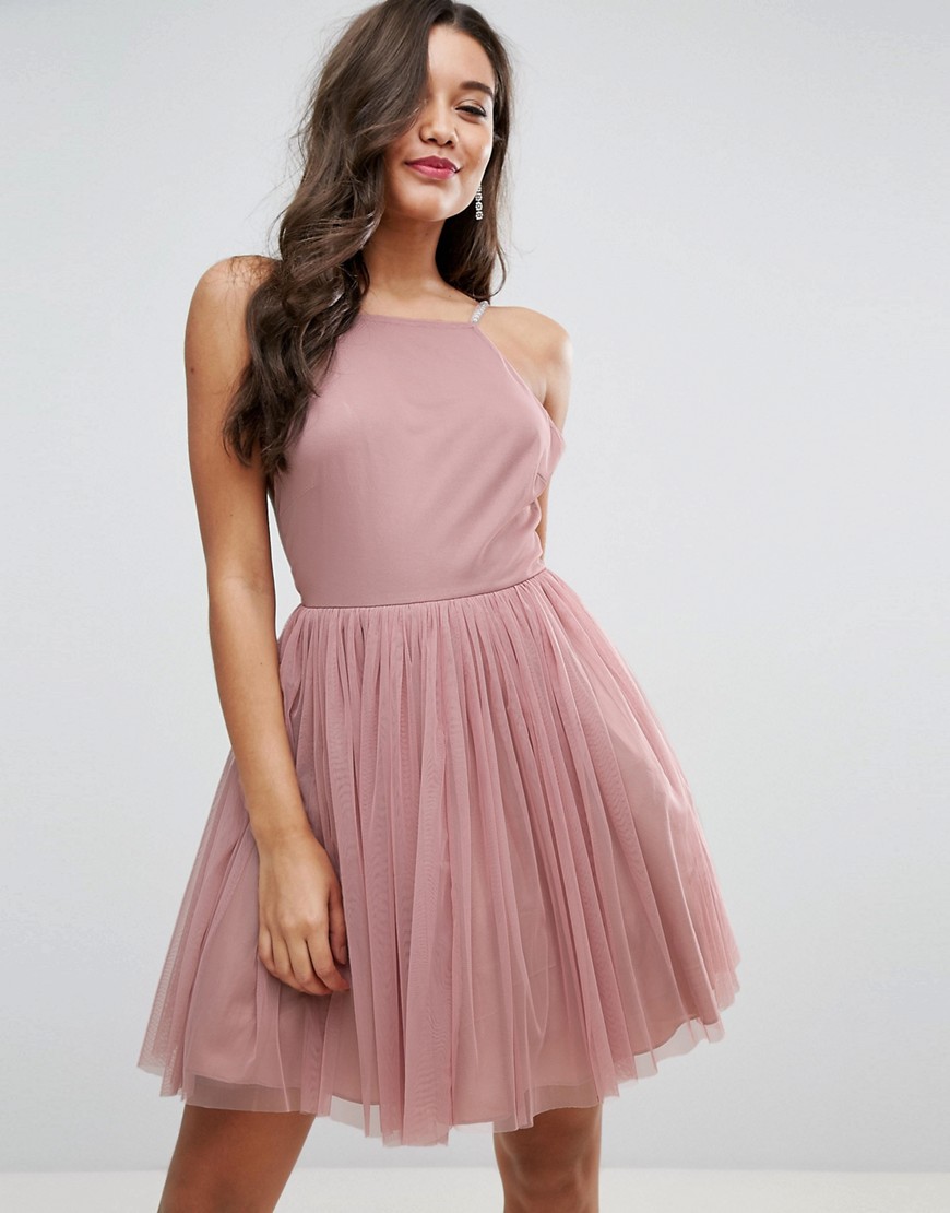 платье фатин розовый