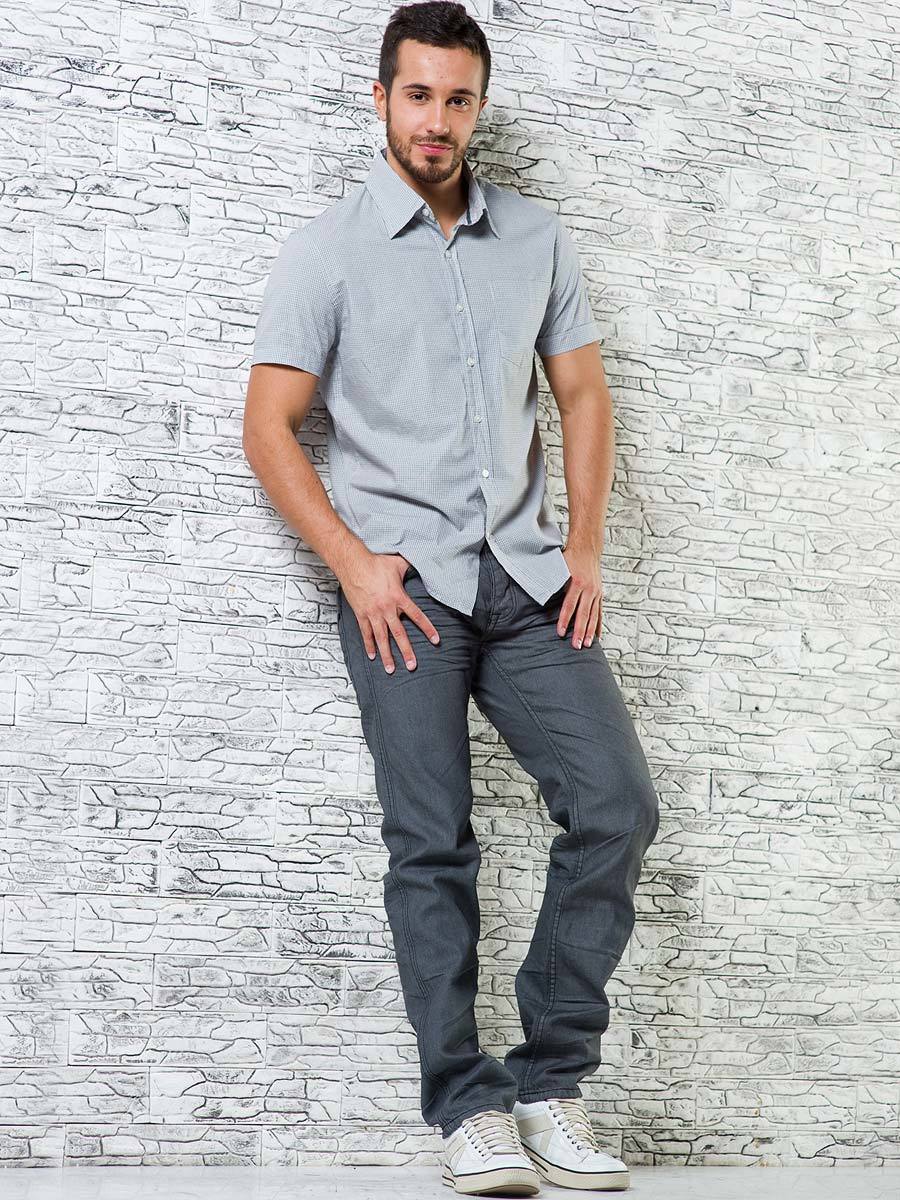 Серые джинсы мужские - светлый верх