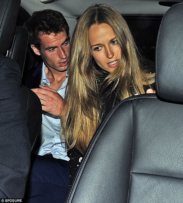 Celebrating: Andy Murray and partner Kim Sears leave Nobu after celebrating his Wimbledon win