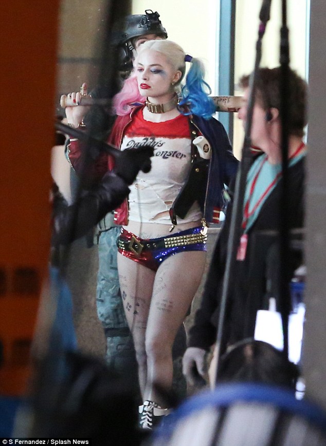  Style statement:  The stunning star vamped it up on the Toronto set in her crazy costume