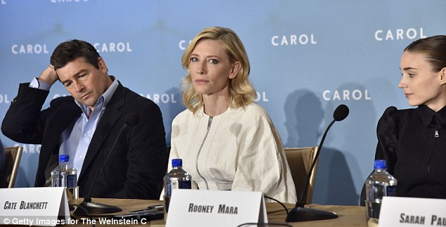 Joining forces: Cate, Rooney and their co-star Kyle Chandler met up for a press conference at Essex House