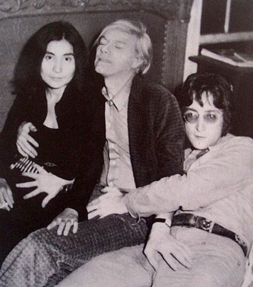 Йоко Оно, Энди Уорхол и Джон Леннон. Фото / John Lennon, Yoko Ono, Andy Warhol. Photo