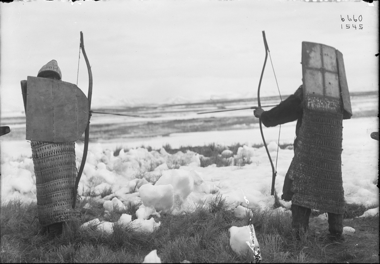 Коряки в броне, с луком и стрелами. 1901