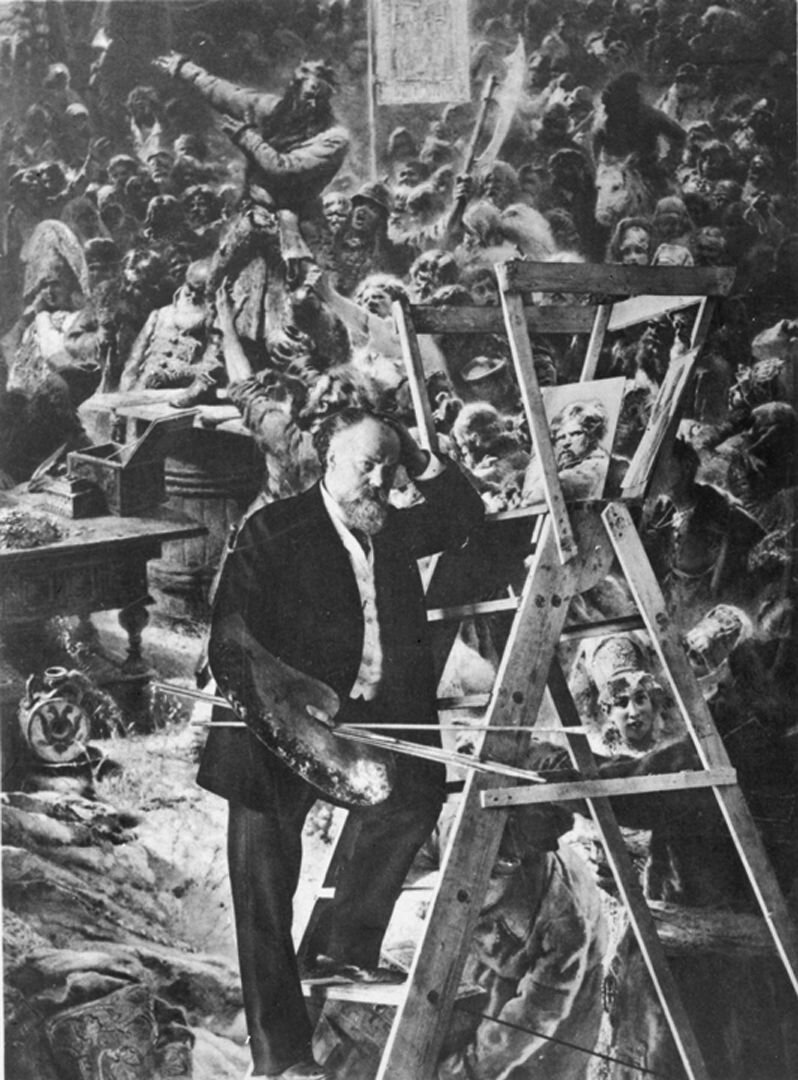 К.Е. Маковский у картины «Воззвание Минина».