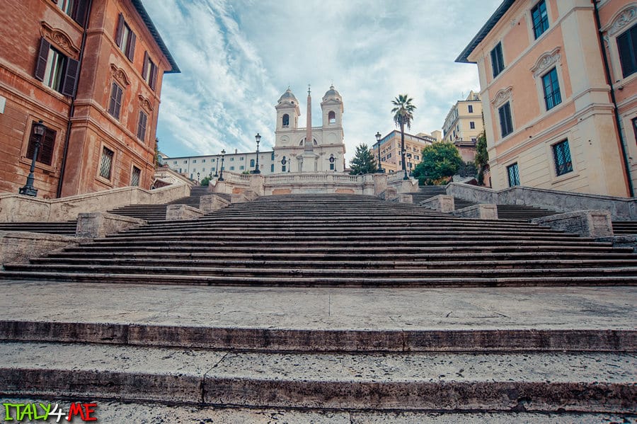 Рим утром - Испанская лестница