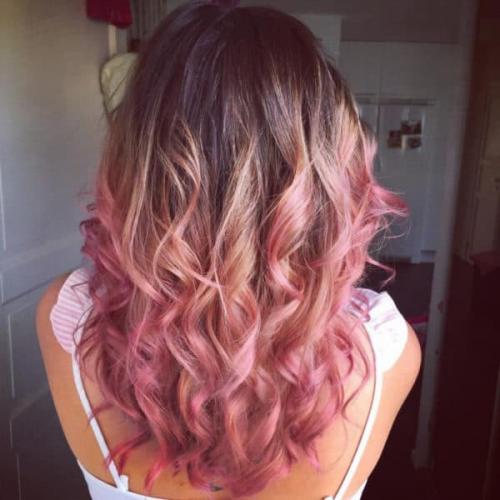 Розовое омбре на светлых волосах. Популярные тона, оттенки и цвета для кончиков волос
