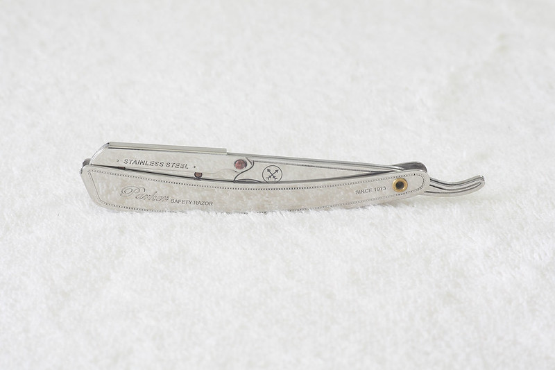 stainless steel, silver straight razor