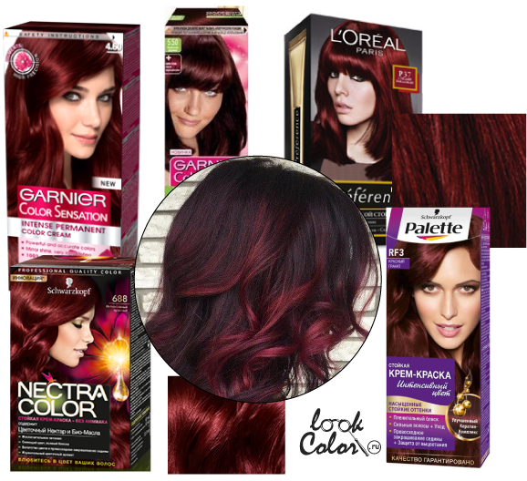 Темно-красный цвет волос фото