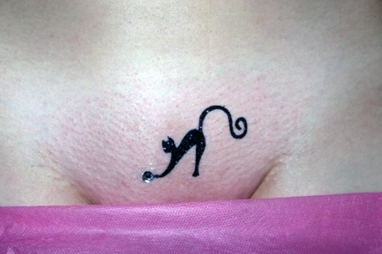 кошка на лобке татуировка