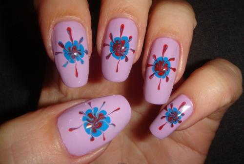 Как нарисовать цветок на ногтях иголкой. Схемы создания рисунков на ногтях