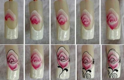 Как рисовать цветы на ногтях. Дизайн маникюра с цветами 21