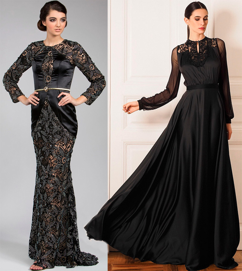 20 черных платьев длиной в пол из актуальных коллекций