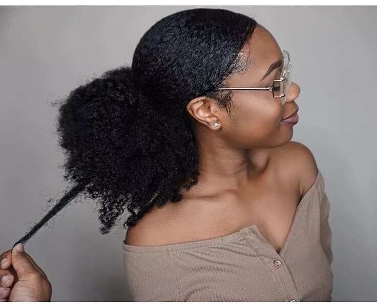 Pulled back ponytail