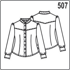 Выкройка в натуральную величину: блузка, рукав фонарик, размер 46, 48