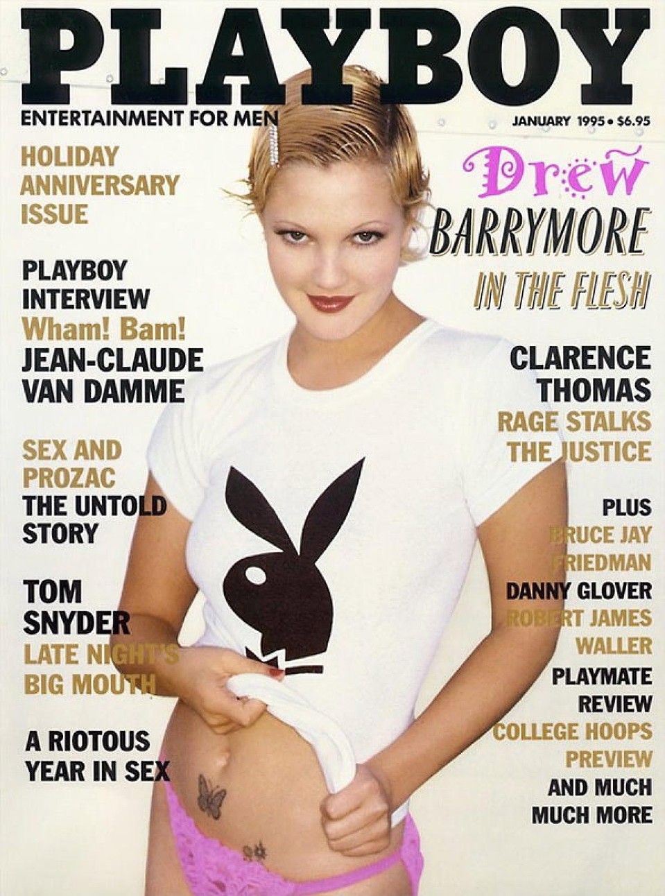 Дрю Бэрримор на обложке Playboy из середины "лихих девяностых". 