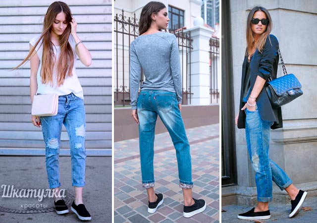 что носить +с укороченными джинсами
