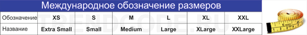 Таблица международных обозначений размеров мужского белья