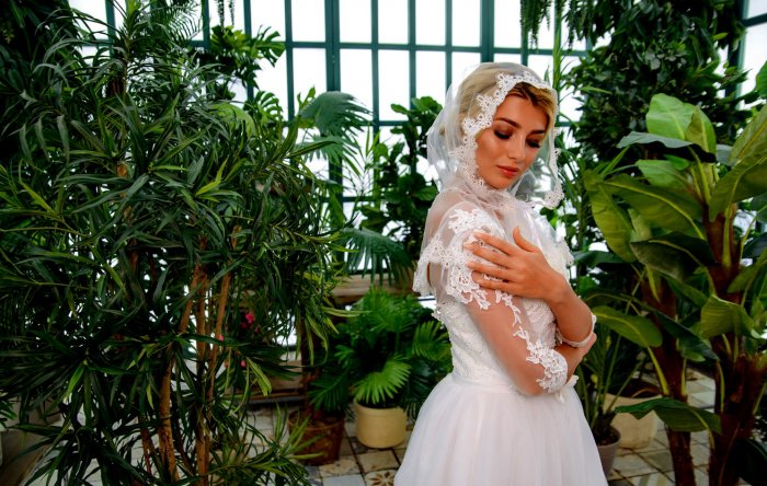 Фата-капюшон для венчания