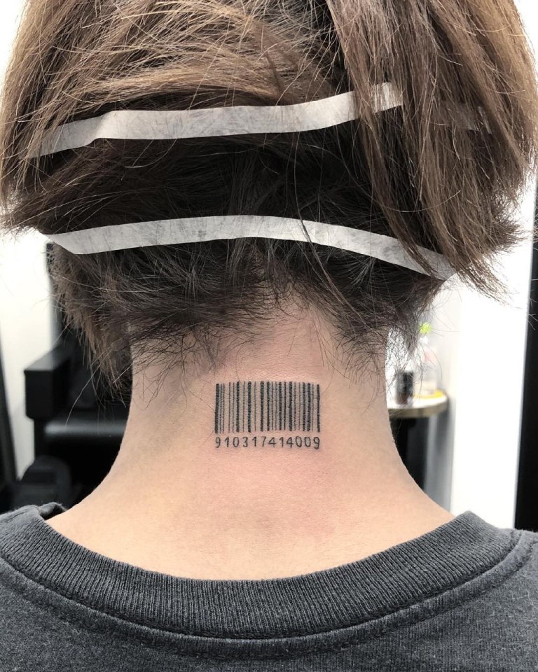 что означает татуировка штрих код на шее