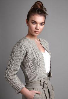 короткий кардиган спицами