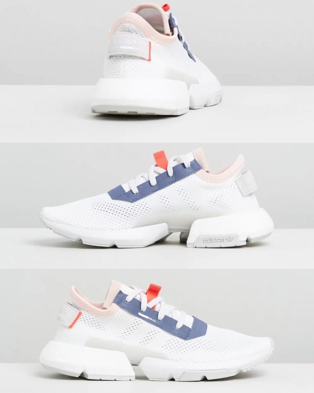 женские кроссовки 2019: белые adidas originals синяя вставка