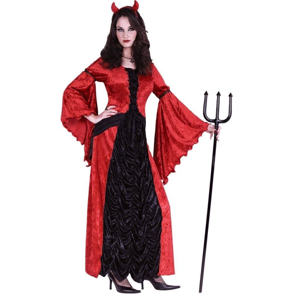 костюм дьяволицы на хэллоуин двухцветный