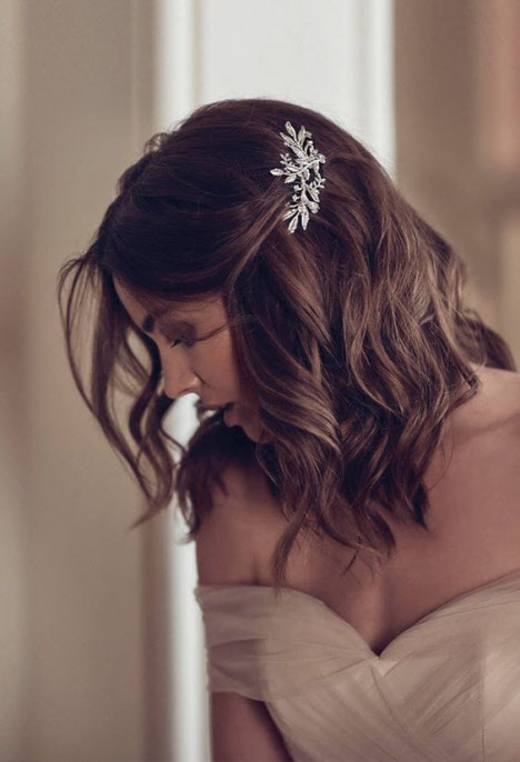 Свадебная прическа на короткие волосы 2019