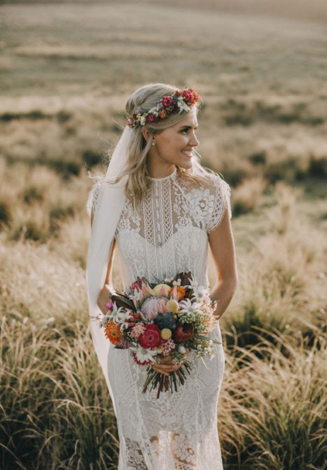 Свадебные прически: каре 2019